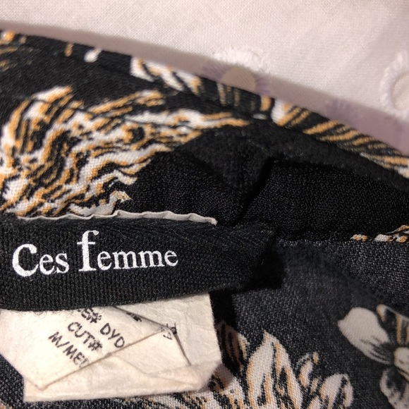 Ces femme size medium black floral shift dress - Picture 3 of 3